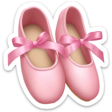 light pink ballerina shoes with pink ribbons sticker