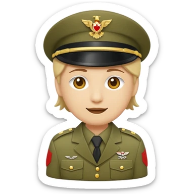 Eine salutierenden Emoji (Hautfarbe: weiß) in Armee Klamotten sticker