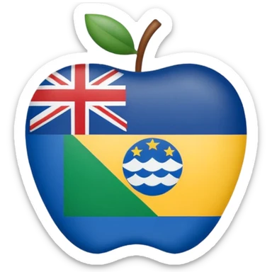 bandeira dos Açores, estilo emoji Apple, com cores vivas, formato quadrado, sem texto sticker