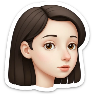 Girl with big bulgy Nose, side view sticker