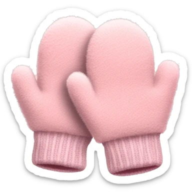 light pink fuzzy mittens sticker