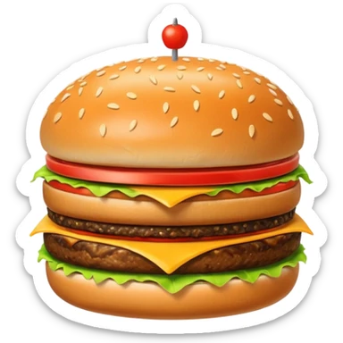 A burger in auto vorm sticker