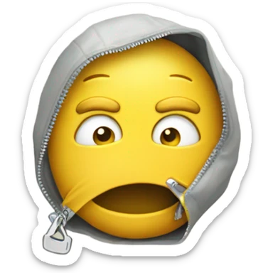 Zipped  shut mouth emoji sticker