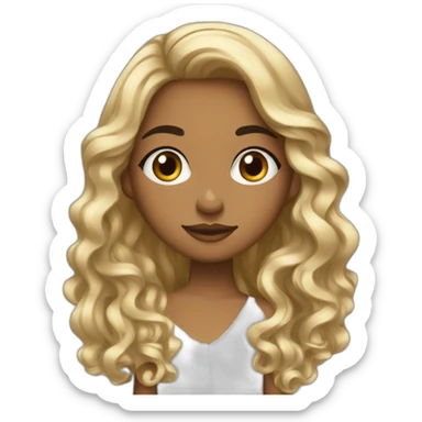 Fille métisse cheveux long bouclé et noir marocaine sticker