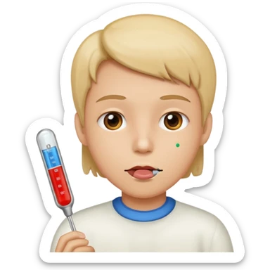 face with thermometer sticker