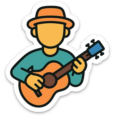musician color outline icon style sticker