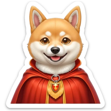 Shiba Dog in red dracula collar cloak sticker