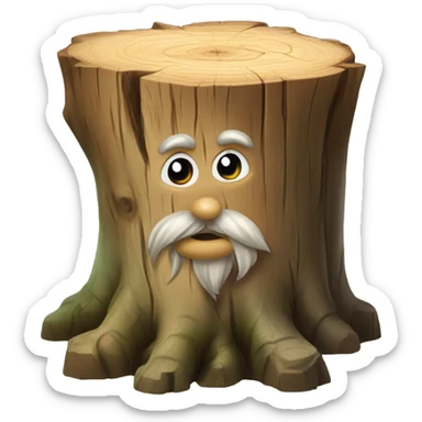 tree stump with Gnome ontop sticker
