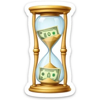 Sandglass whith banknotes sticker