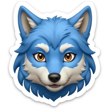 Blue colored female wolf🐺  sticker