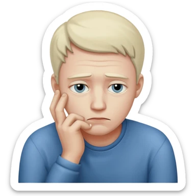 Sad man contemplating life sticker