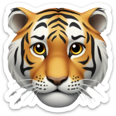 Tiger pleading face sticker
