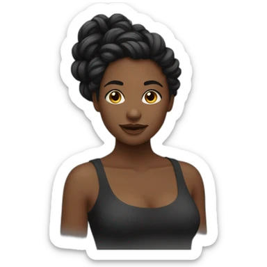 Fille noir avec des tresses longues sticker