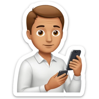 A man wirking with his smartphone sticker