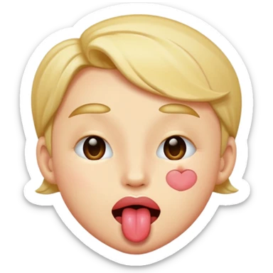 Kissy face with Tongue sticking out and a wink  sticker