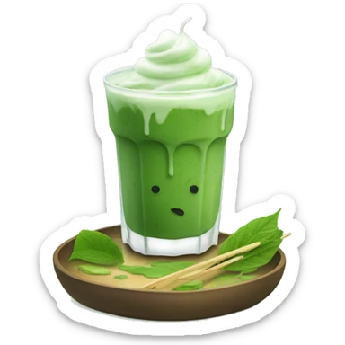 Iced matcha with milk sticker