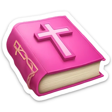 Pink Bible with a pink cross in the middle sticker