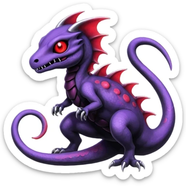 Nebulae Evil Gothic Spooky Salandit-Duskull-Noibat-Fakémon-hybrid-creature (full body)  sticker