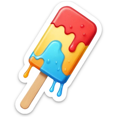 Popsicle with a bite on the top sticker