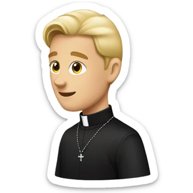blond Vicar wearing black shirt and dog collar standing sticker