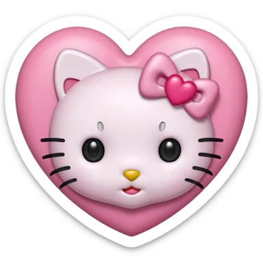 hello kitty face inside a heart sticker