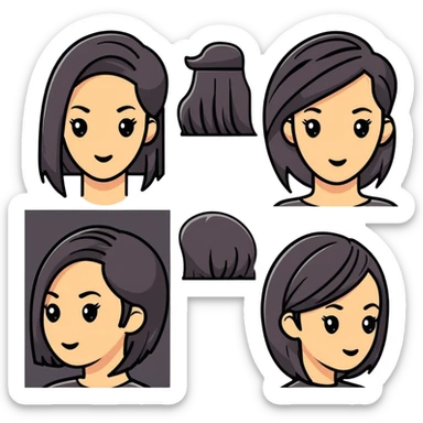 hair salon marketing social media promotion, hairstyle before and after sticker