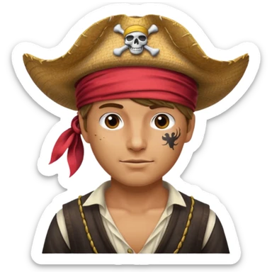 Pirate with a straw hat sticker