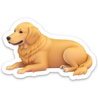 golden retriever laying down sticker