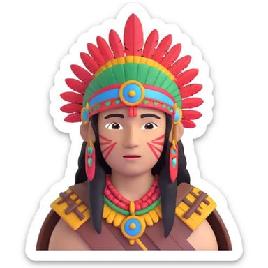Inca warrior with headdress sticker