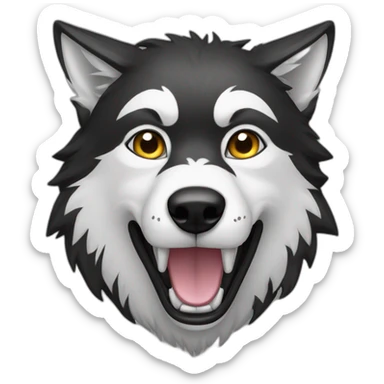 Black and white wolf sticker
