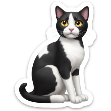 black and white cat sticker