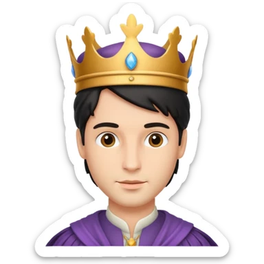 A prince with a hansome face and a hat in his head sticker