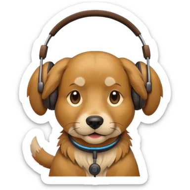 dog wearing headphones sticker