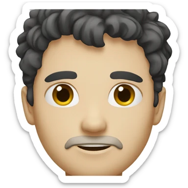 white male with messy black hir sticker