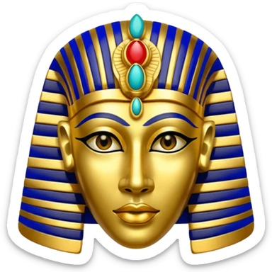 Egyptian Colorfully Painted Intricate Delicate Gracious Holy Gold Mask  sticker