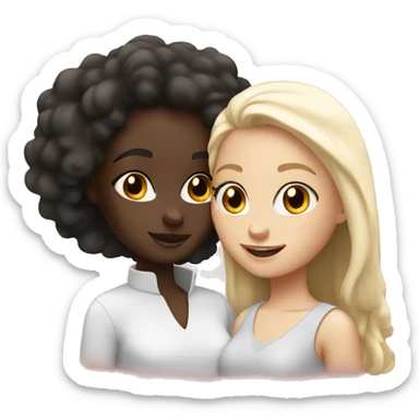black girl and white girl in love sticker