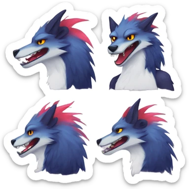 Colorful cute edgy badass anthropomorphic sergal furry  sticker