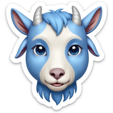 Very sad-crying-beautiful-small-full body blue goat sticker