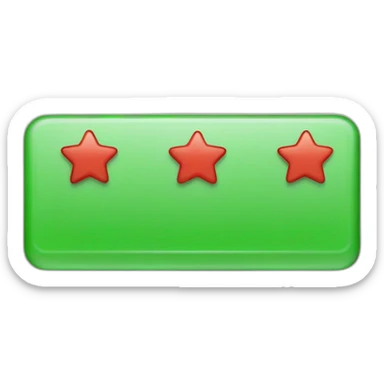 A rectangle containing three sections in width, the upper section is green, the middle section is white, it contains three red stars side by side, and the lower section is black. sticker