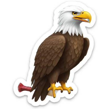 Eagle with a cricket bat sticker