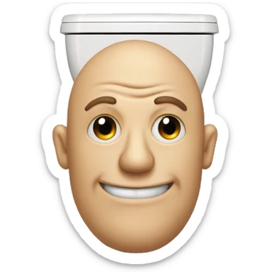 Evil toilet man sticker