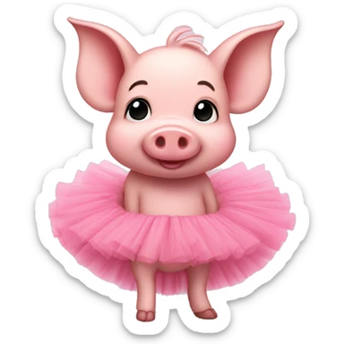 piglet with tutu sticker