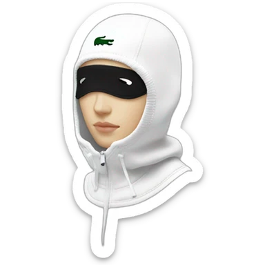 white girl lacoste balaclava black with lacoste sticker