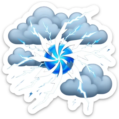 Wiz 101 casting sigil inspired storm magic, compose it of swirling clouds and lightning bolts  sticker