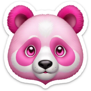 Pink Panda With Pink Heart Eyes sticker