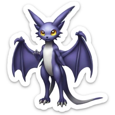 cute cool edgy sharp eldritch ethereal magical Digimon-Fakemon-animal full body sticker
