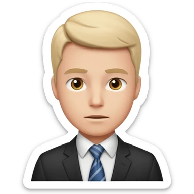 man's head, determined expression, job interview vibe sticker