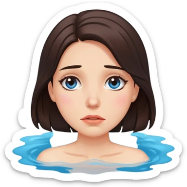 Beautiful brunette drowning In pool of tears  sticker