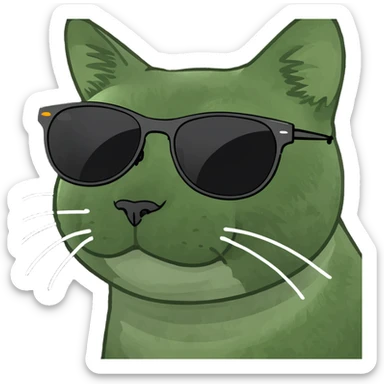 Cat with sunglasses funny sticker