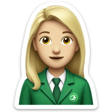 A student in green school uniform sticker